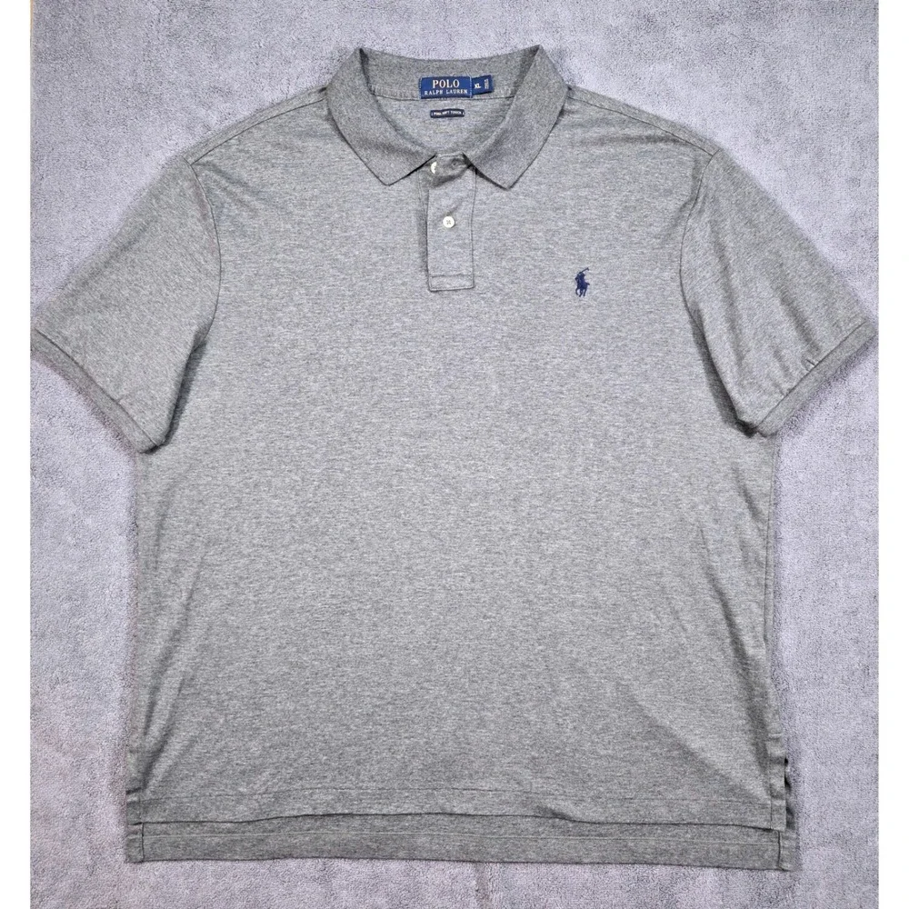 Polo Ralph Lauren Polo Shirt Mens XL Grey Excellent Pima Soft Touch Short Sleeve